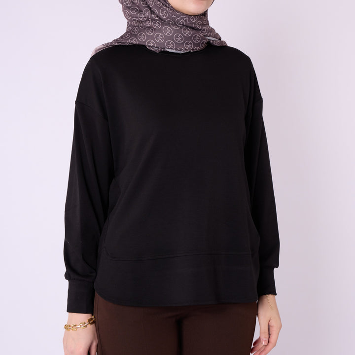 Rahat Form Bisiklet Yaka Düz Basic Tunik