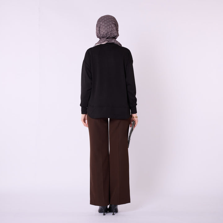 Rahat Form Bisiklet Yaka Düz Basic Tunik