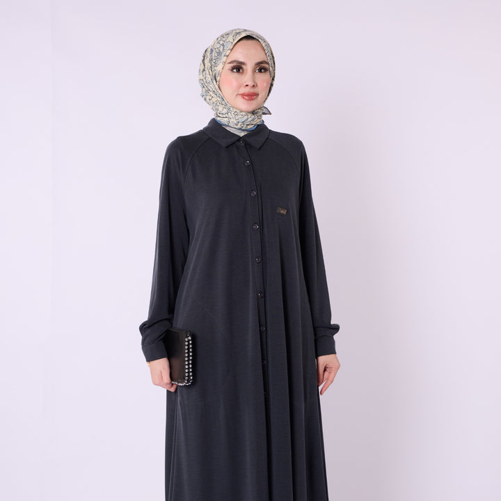 Polo Yaka Düğmeli Rahat Kesim Tunik Elbise