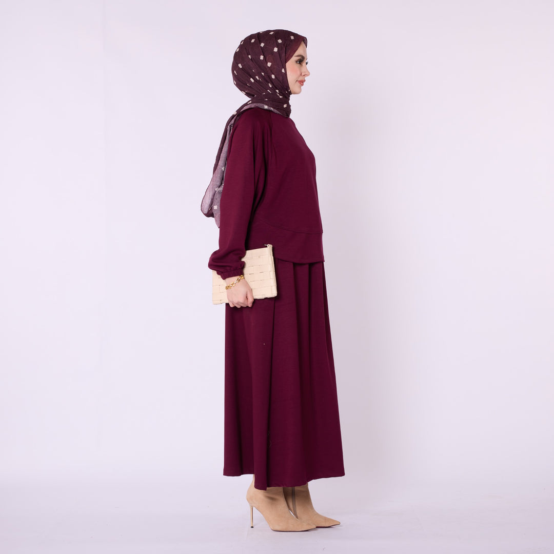 Yarasa Kol Beli Lastikli Etekli Penye İkili Takım ABACI Online Türkiye