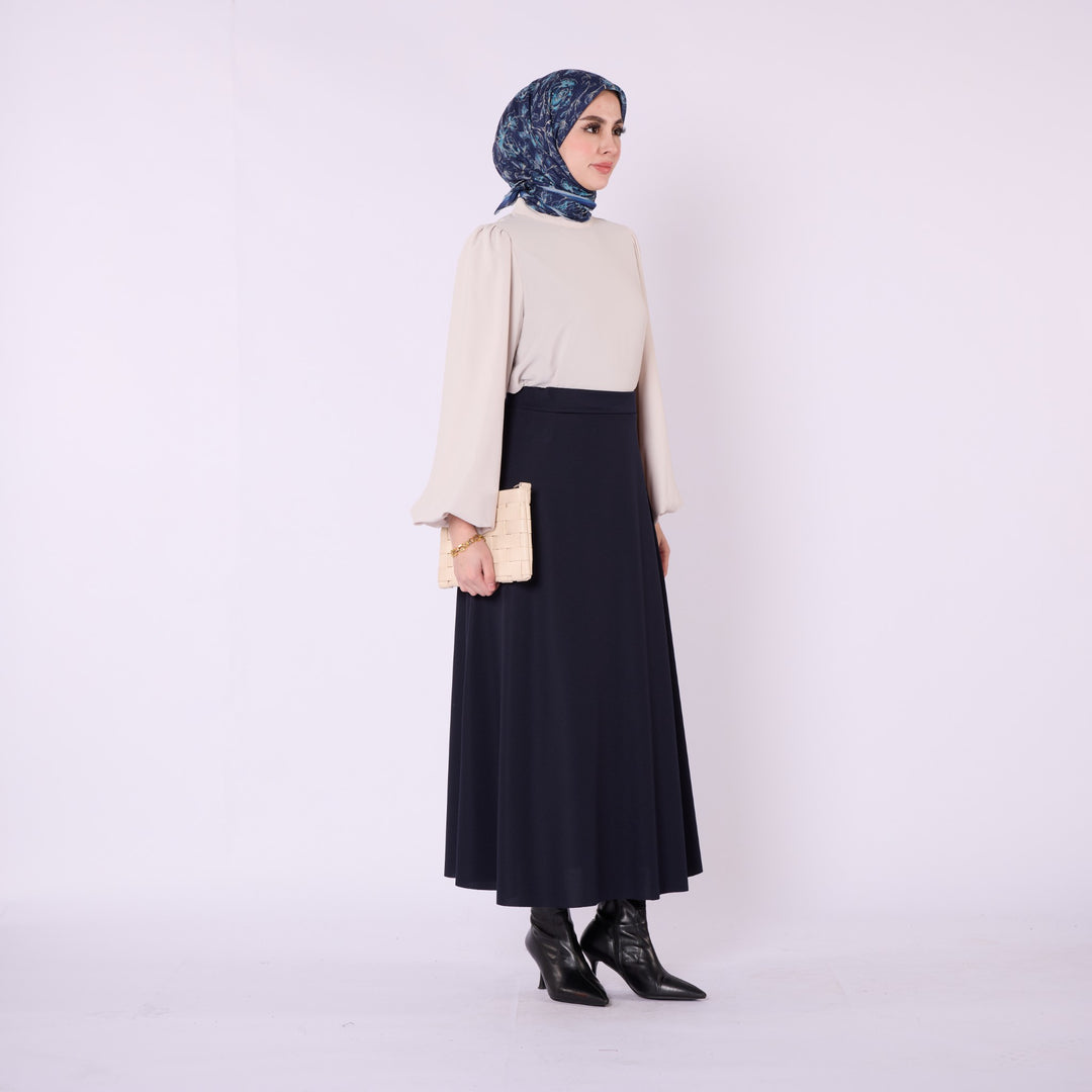 Beli Lastikli Düz A Kesim Kışlık Uzun Etek