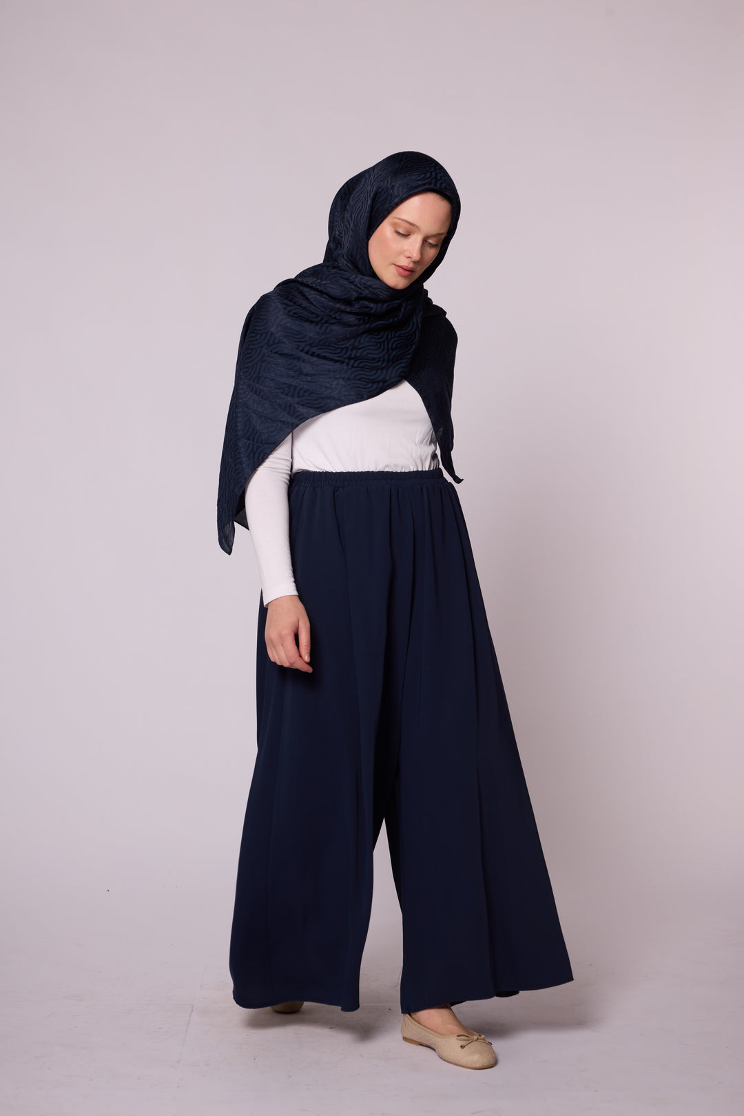 Rahat Kesim Beli Lastikli Geniş Paça Pantolon Abacı Giyim