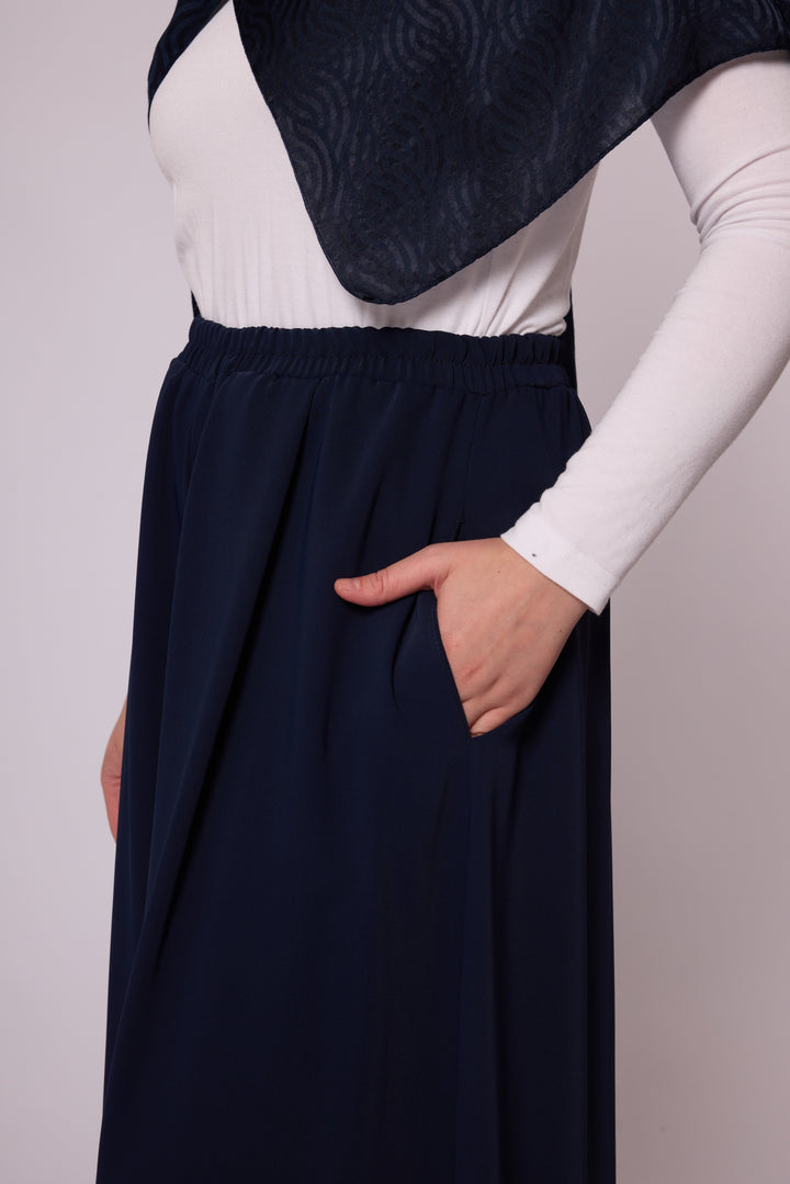 Rahat Kesim Beli Lastikli Geniş Paça Pantolon Abacı Giyim