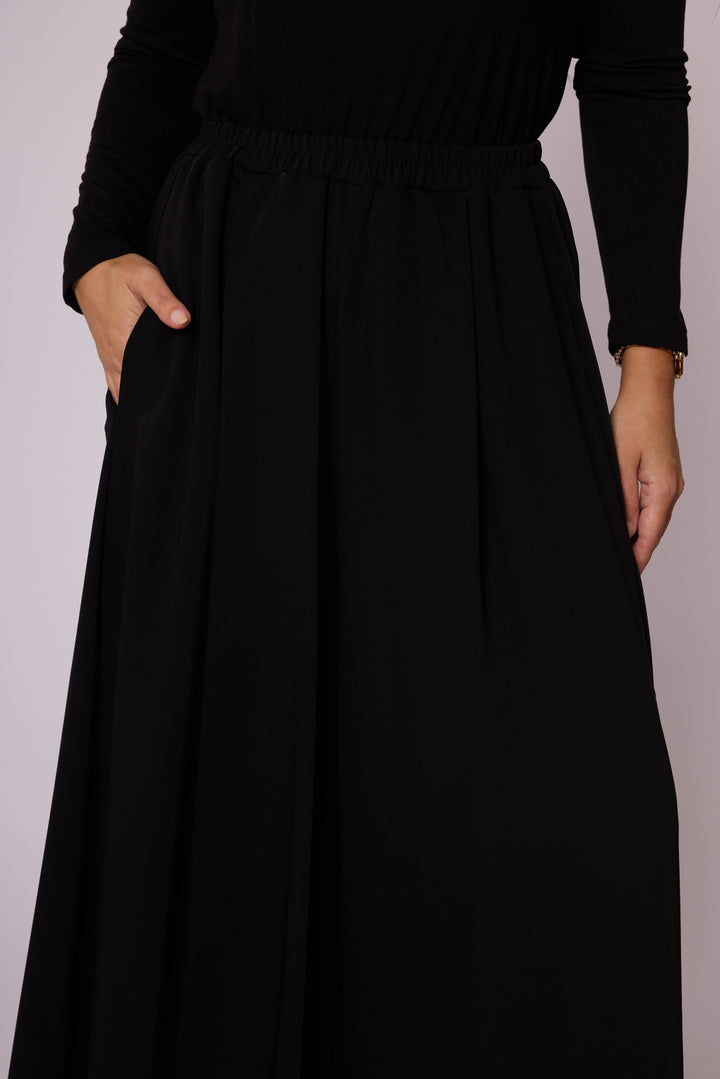 Rahat Kesim Beli Lastikli Geniş Paça Pantolon Abacı Giyim