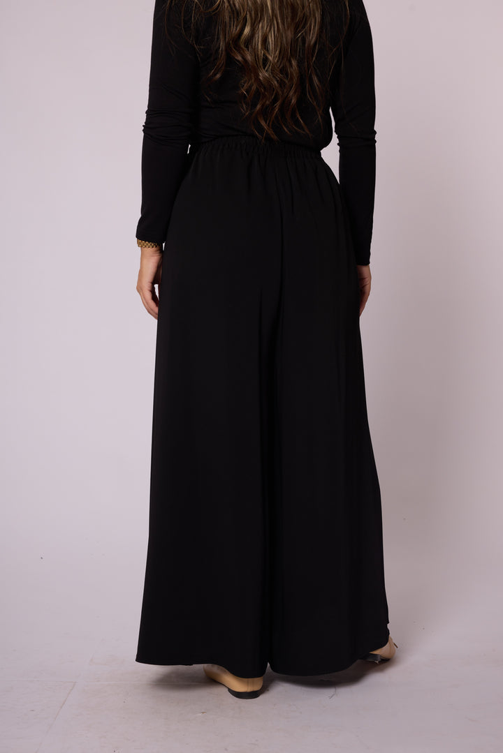 Rahat Kesim Beli Lastikli Geniş Paça Pantolon Abacı Giyim