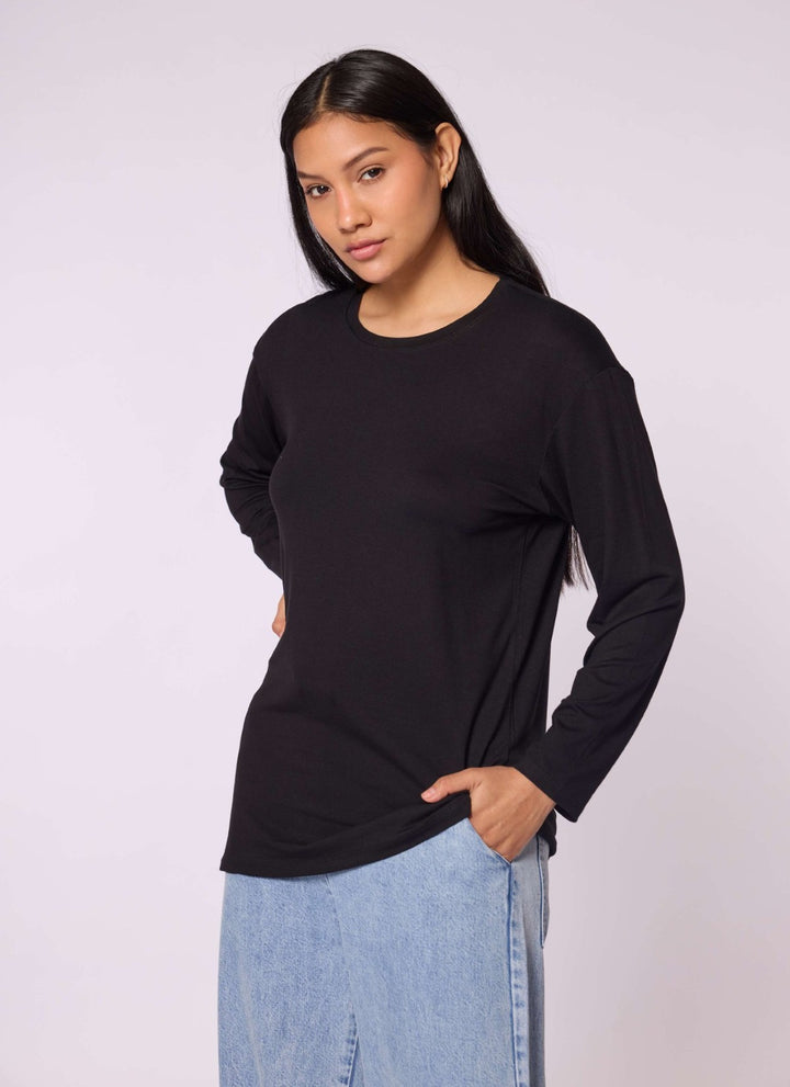 Düz Basic Bisiklet Yaka Tunik