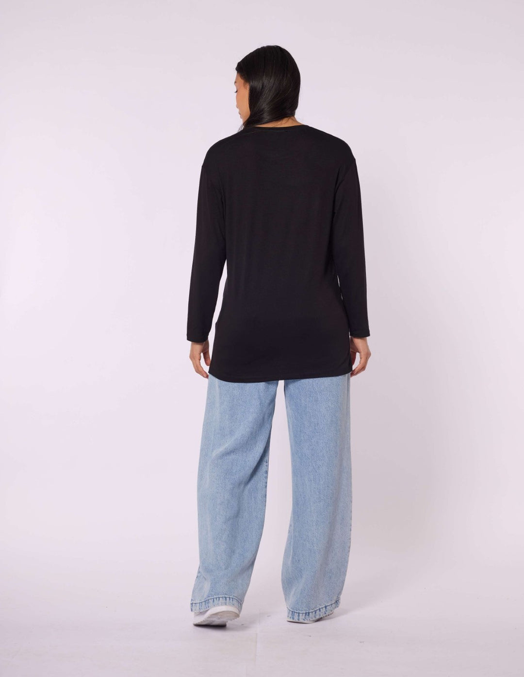 Düz Basic Bisiklet Yaka Tunik