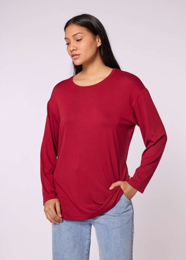 Düz Basic Bisiklet Yaka Tunik