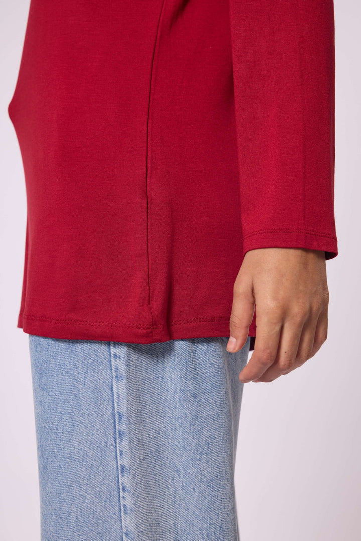 Düz Basic Bisiklet Yaka Tunik