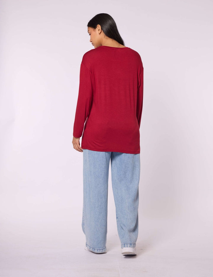 Düz Basic Bisiklet Yaka Tunik
