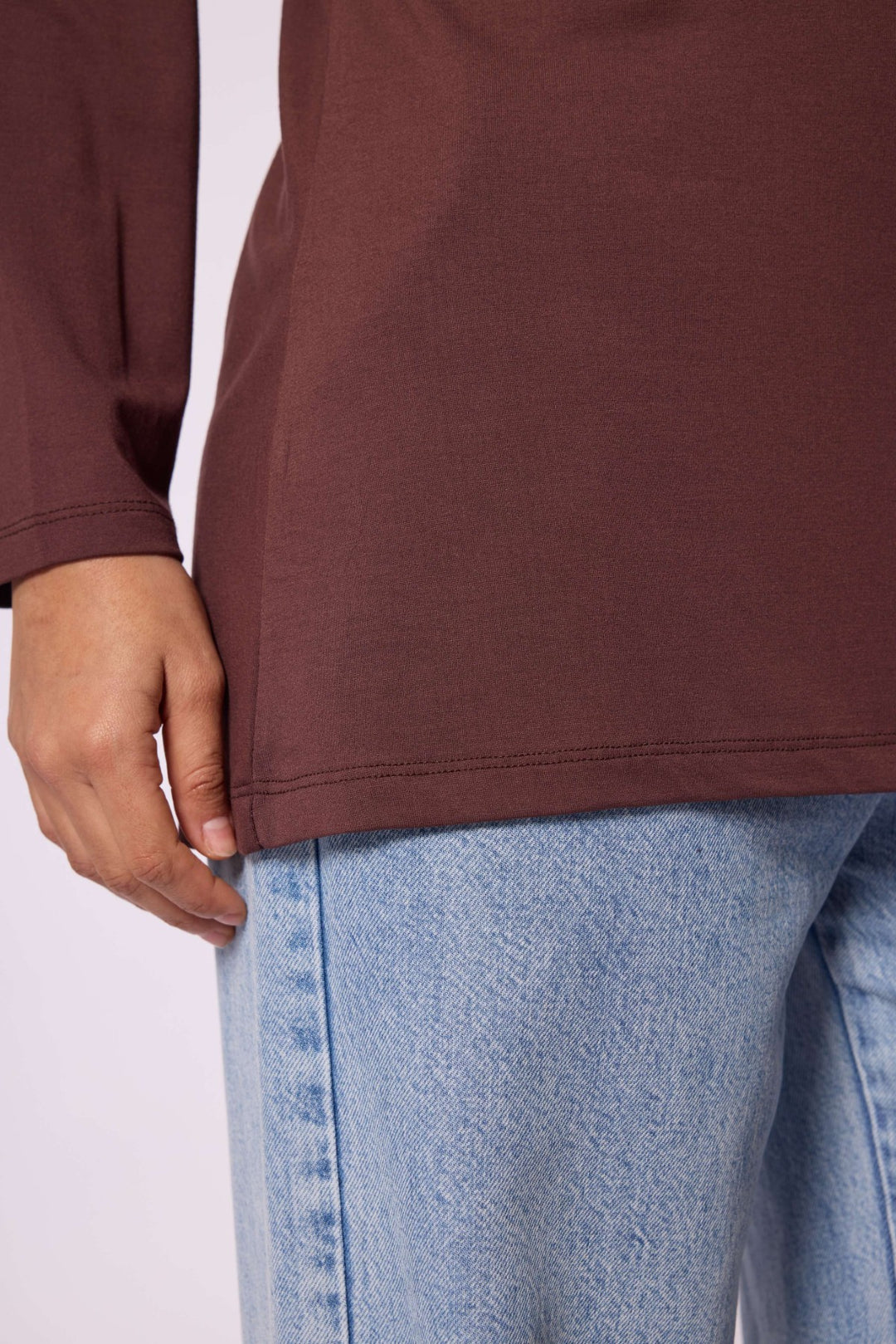 Düz Basic Bisiklet Yaka Tunik
