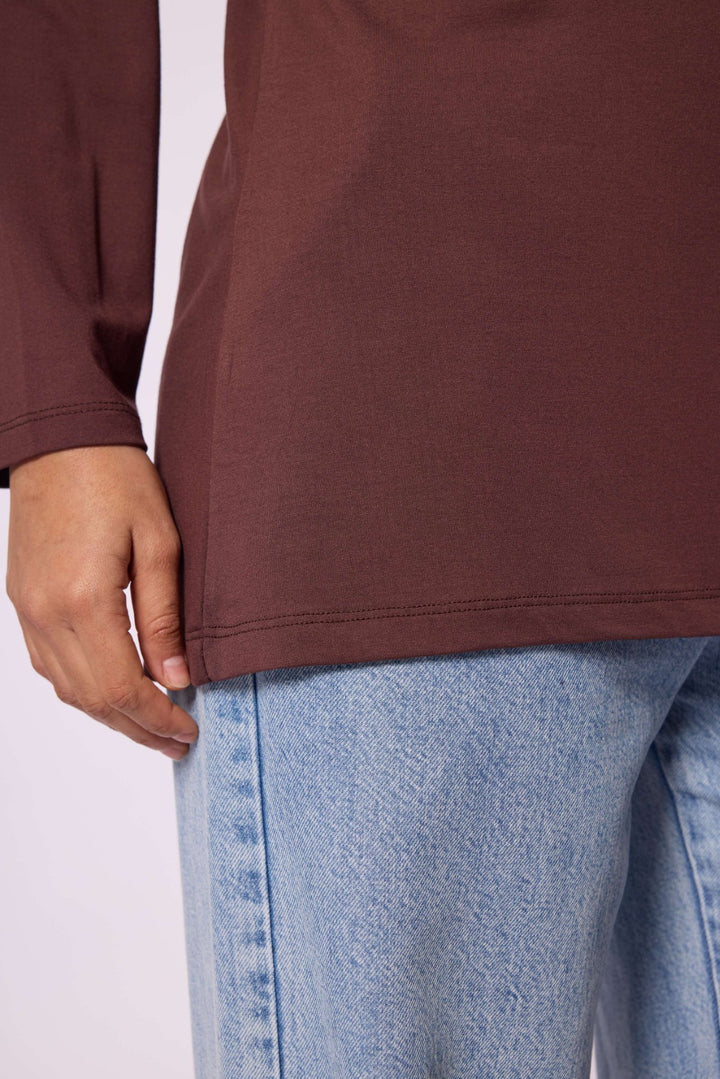 Düz Basic Bisiklet Yaka Tunik