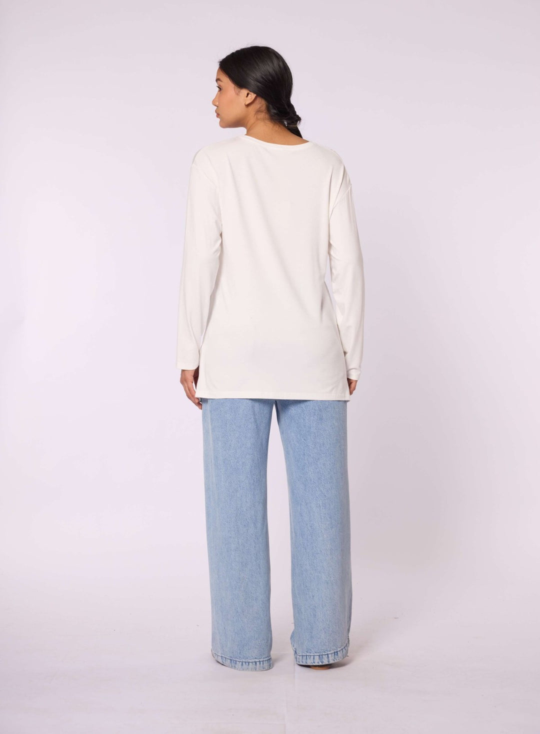 Düz Basic Bisiklet Yaka Tunik