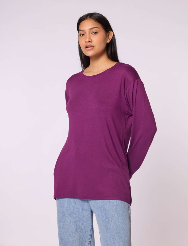 Düz Basic Bisiklet Yaka Tunik