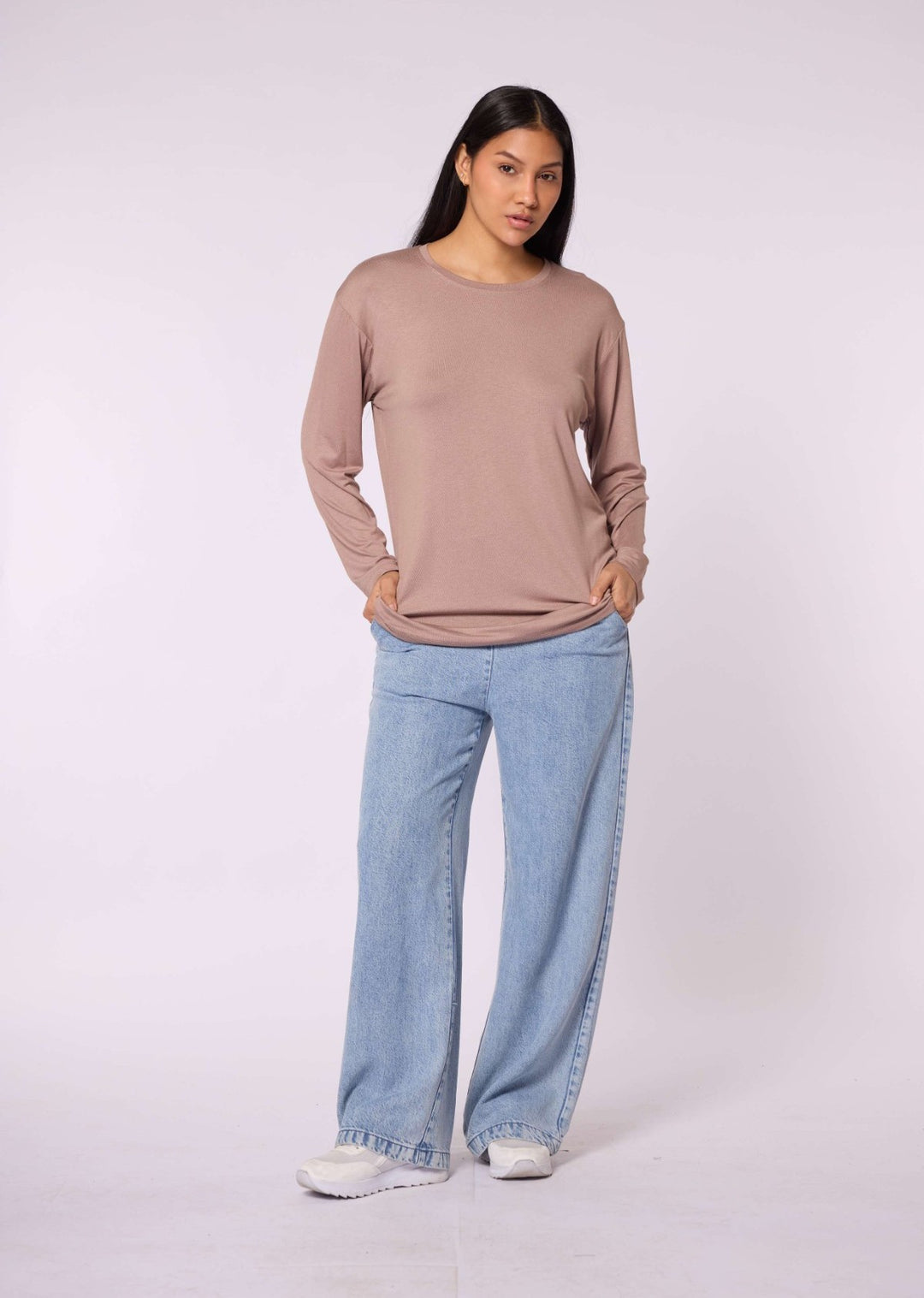 Düz Basic Bisiklet Yaka Tunik