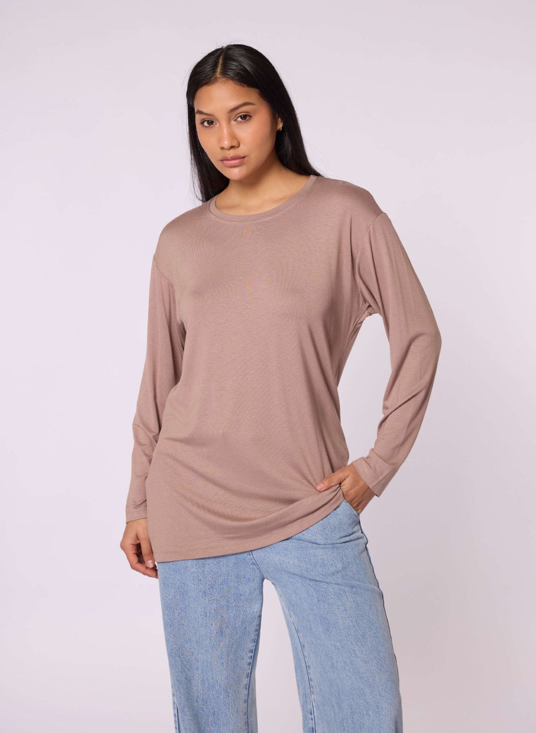 Düz Basic Bisiklet Yaka Tunik