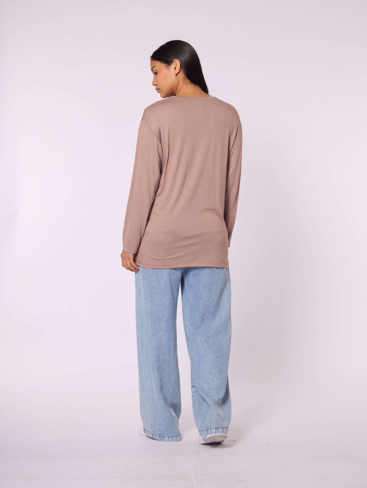 Düz Basic Bisiklet Yaka Tunik