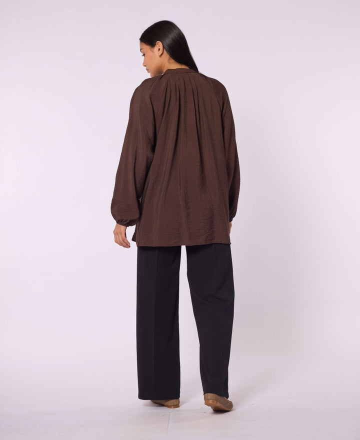 Hakim Yaka Pile Detaylı Reglan Kol Tunik
