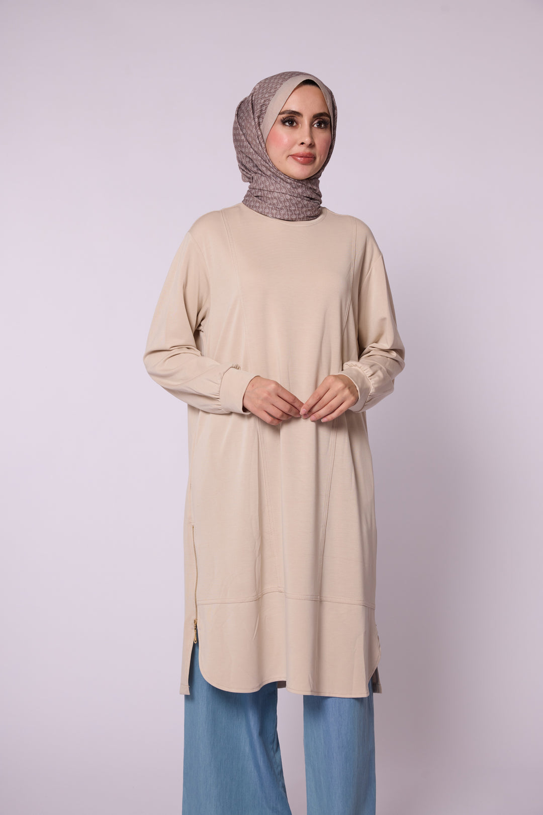 Yan Fermuar Detaylı Basic Tunik