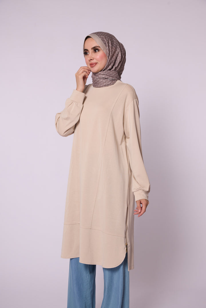Yan Fermuar Detaylı Basic Tunik