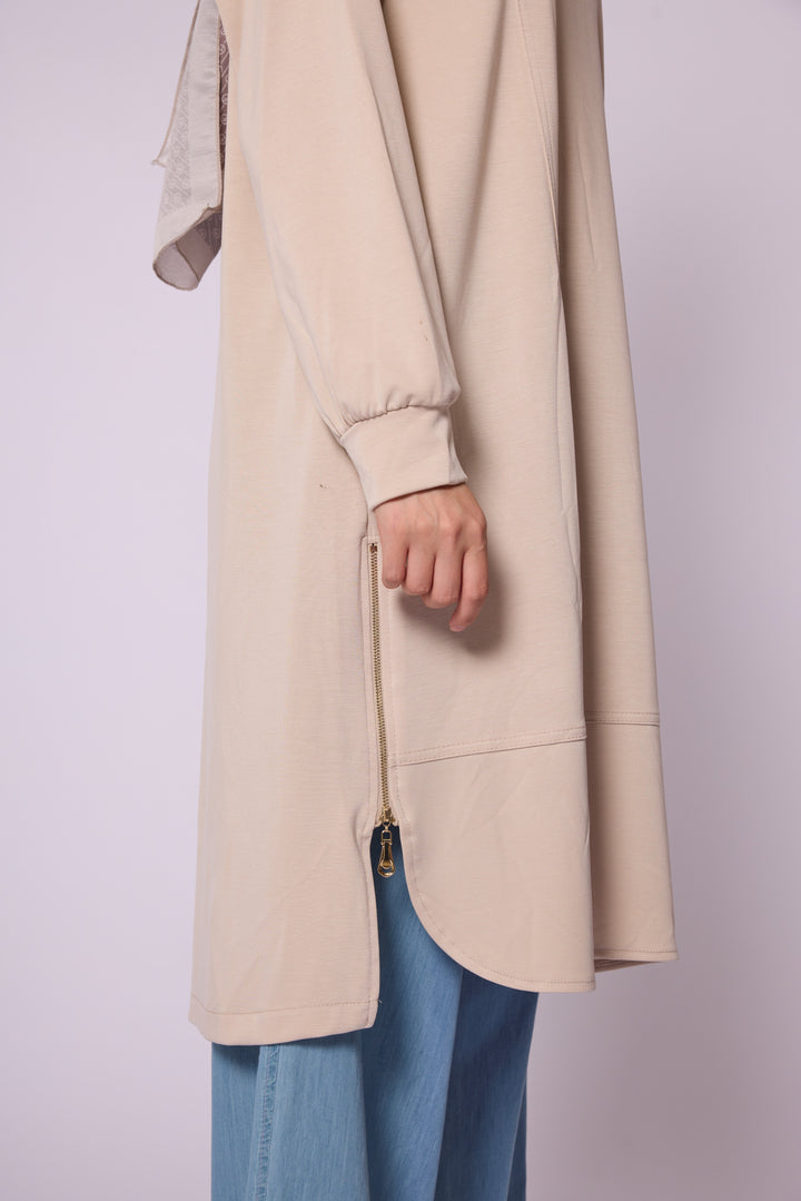 Yan Fermuar Detaylı Basic Tunik