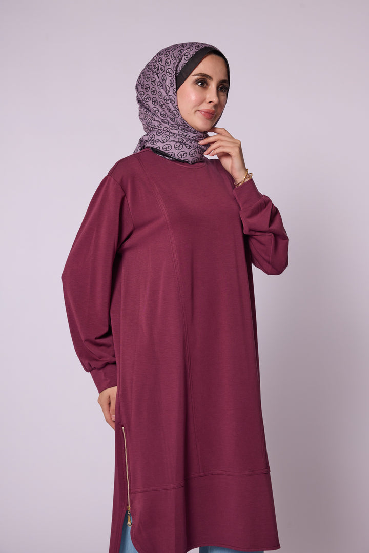 Yan Fermuar Detaylı Basic Tunik