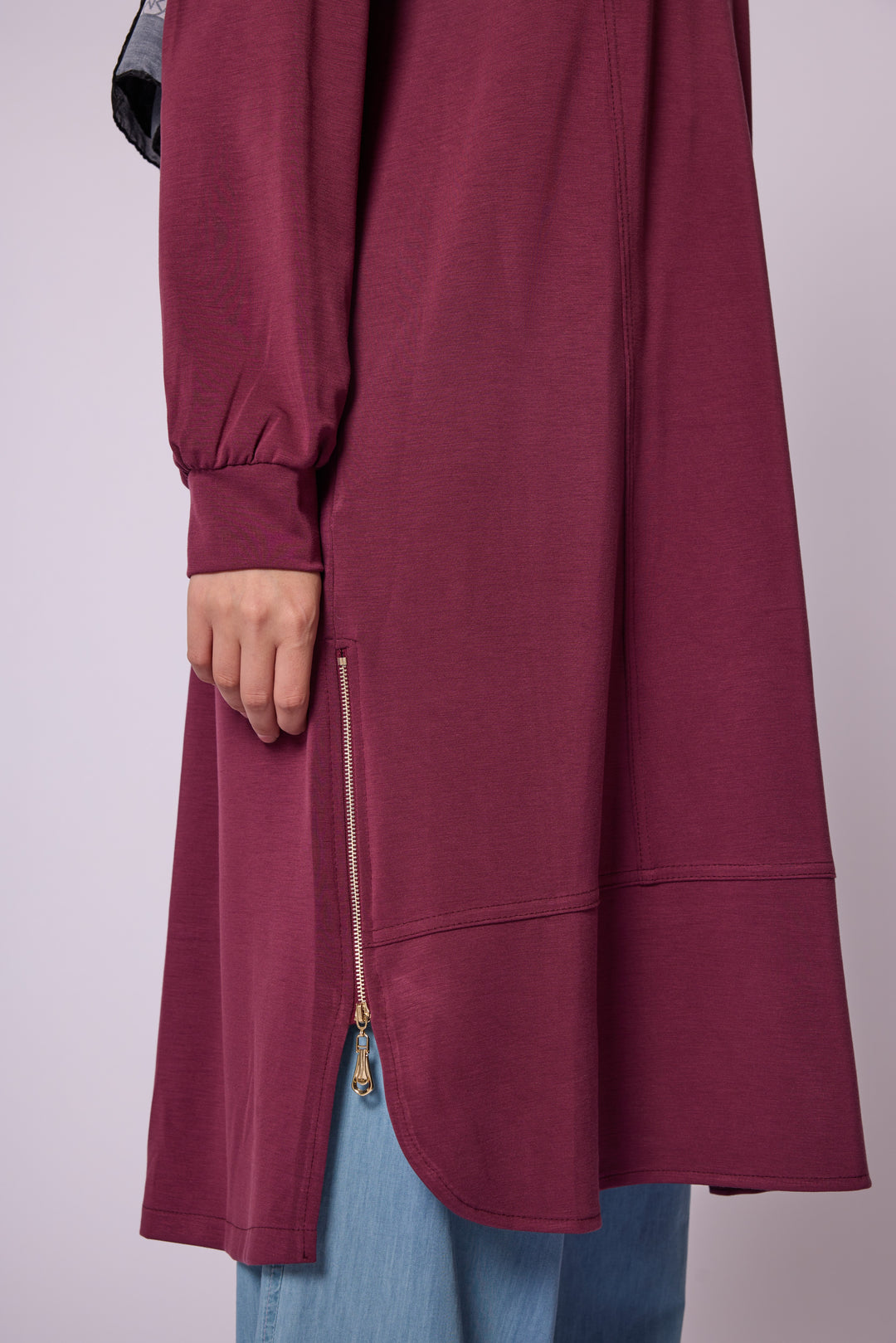 Yan Fermuar Detaylı Basic Tunik