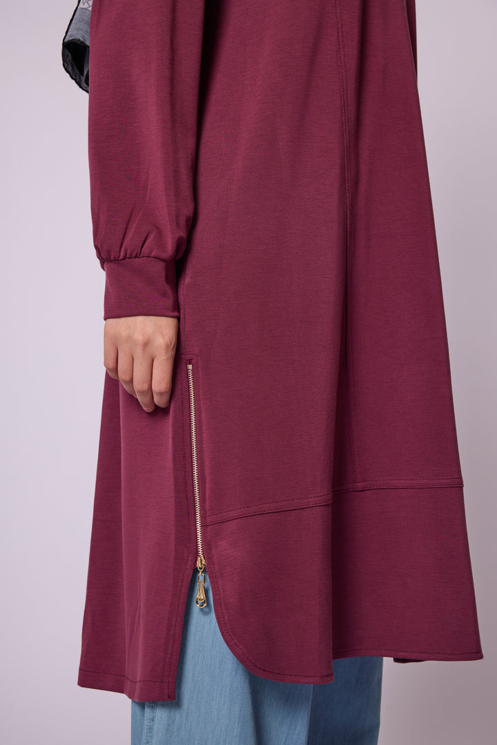 Yan Fermuar Detaylı Basic Tunik
