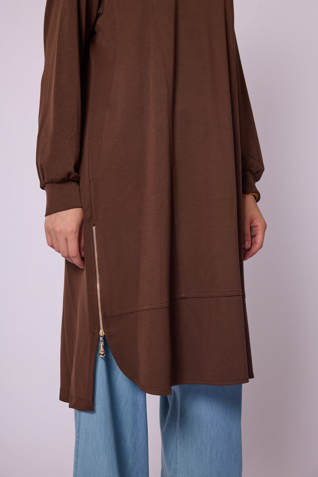 Yan Fermuar Detaylı Basic Tunik