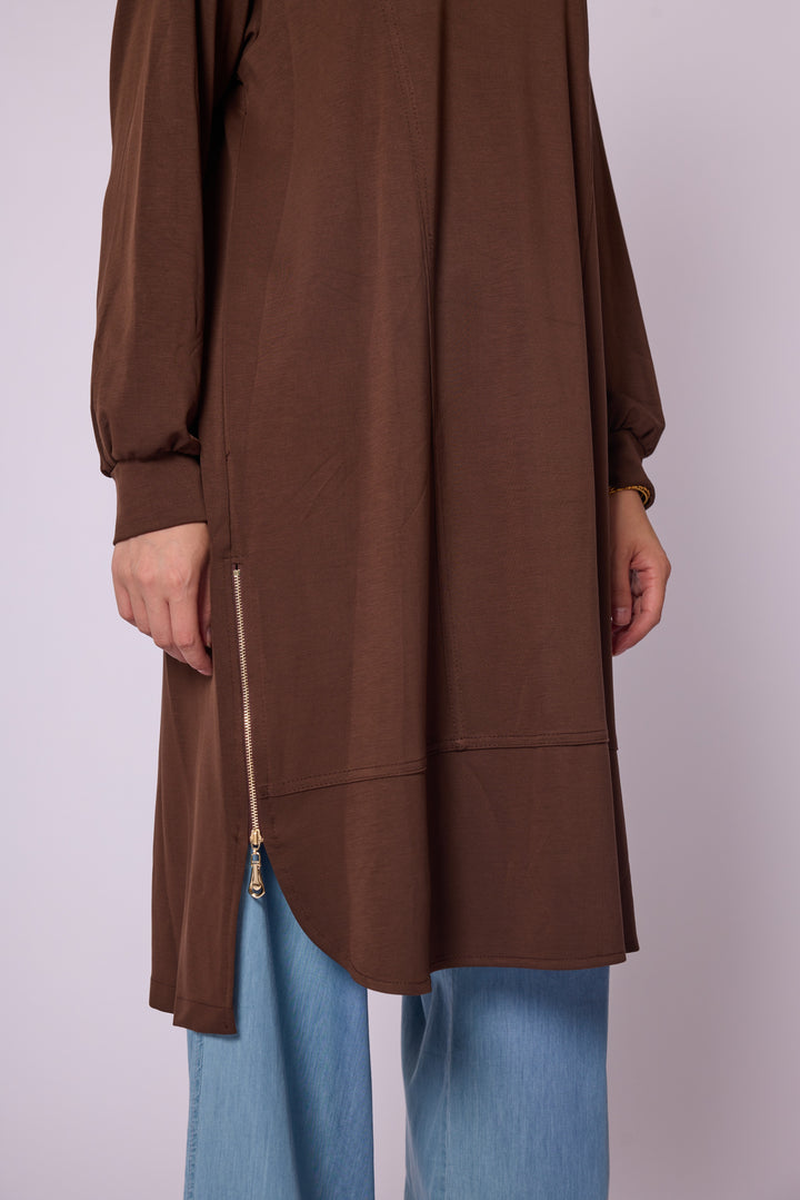 Yan Fermuar Detaylı Basic Tunik
