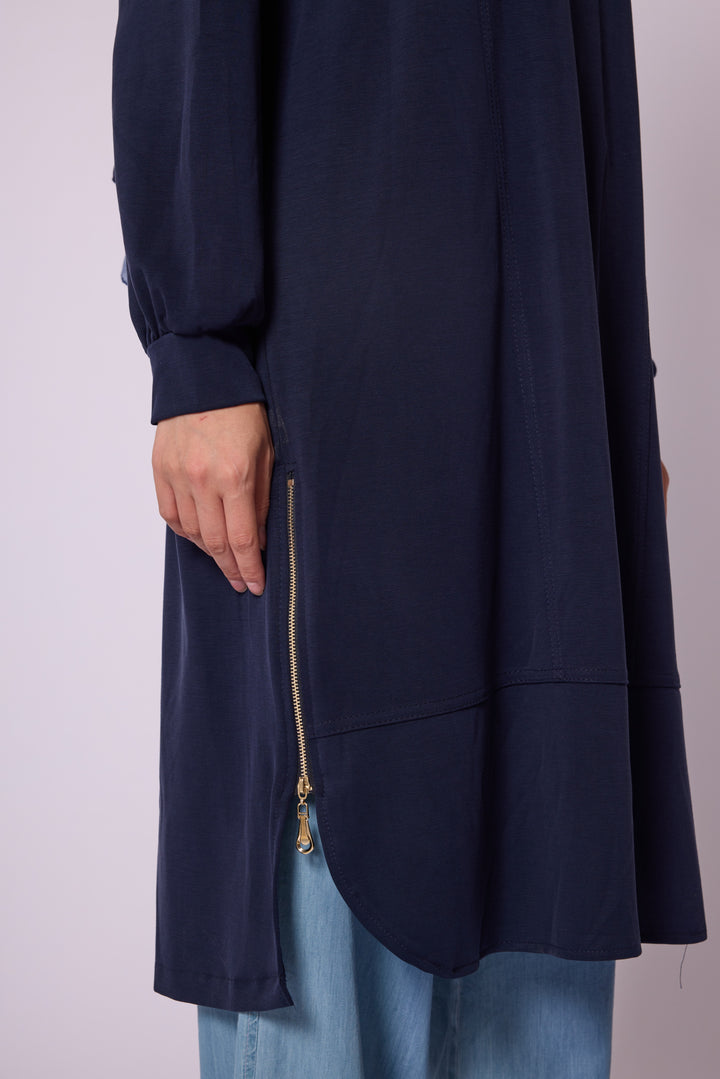 Yan Fermuar Detaylı Basic Tunik