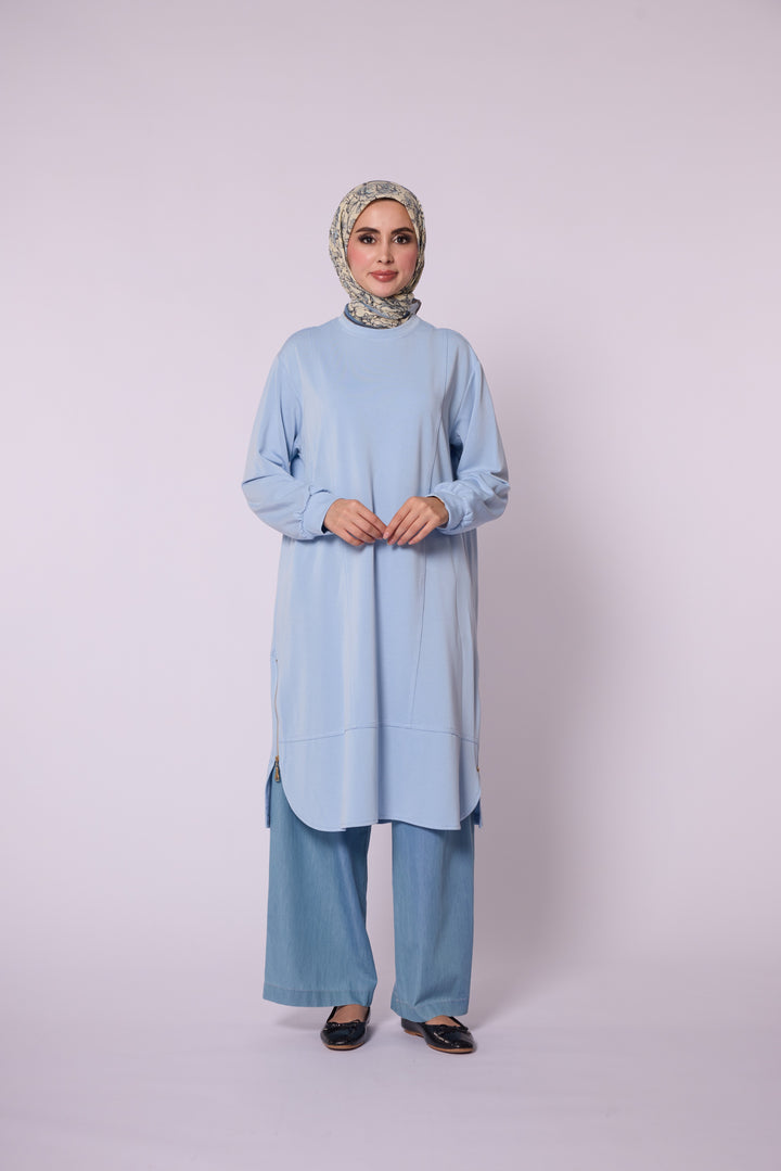 Yan Fermuar Detaylı Basic Tunik