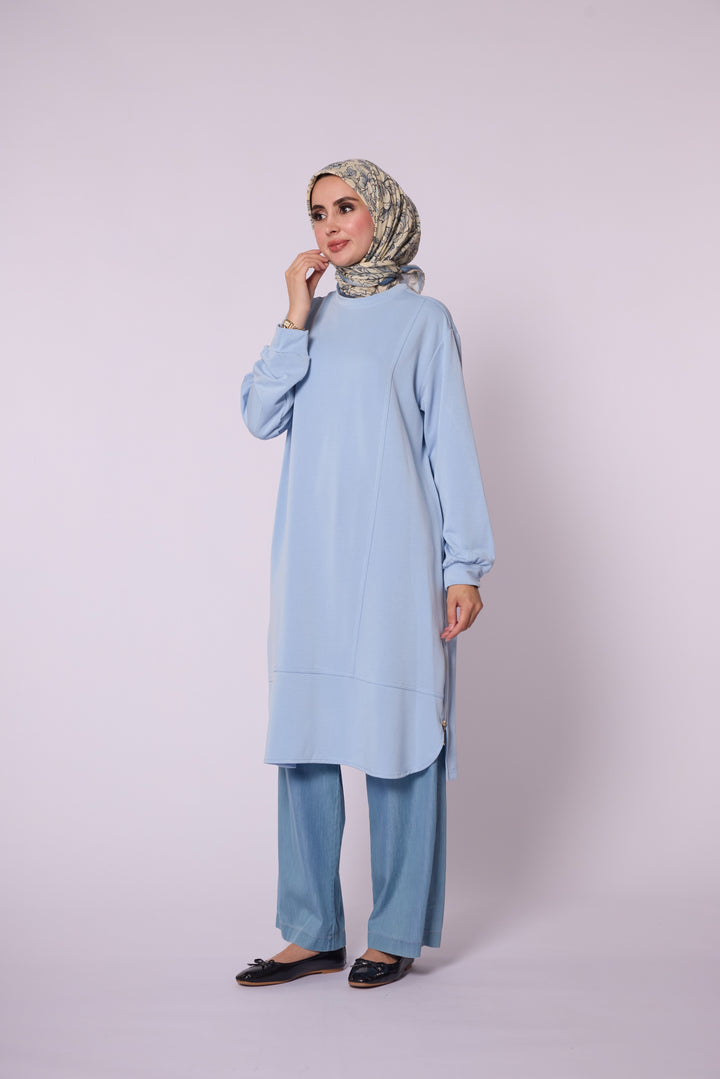 Yan Fermuar Detaylı Basic Tunik