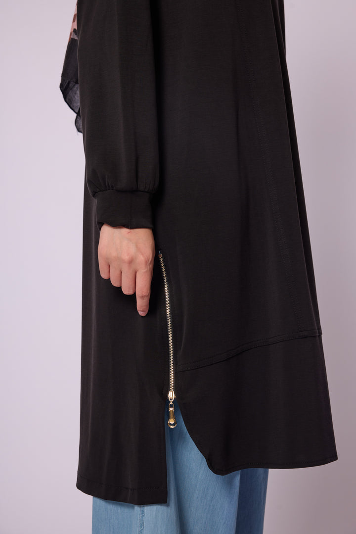 Yan Fermuar Detaylı Basic Tunik