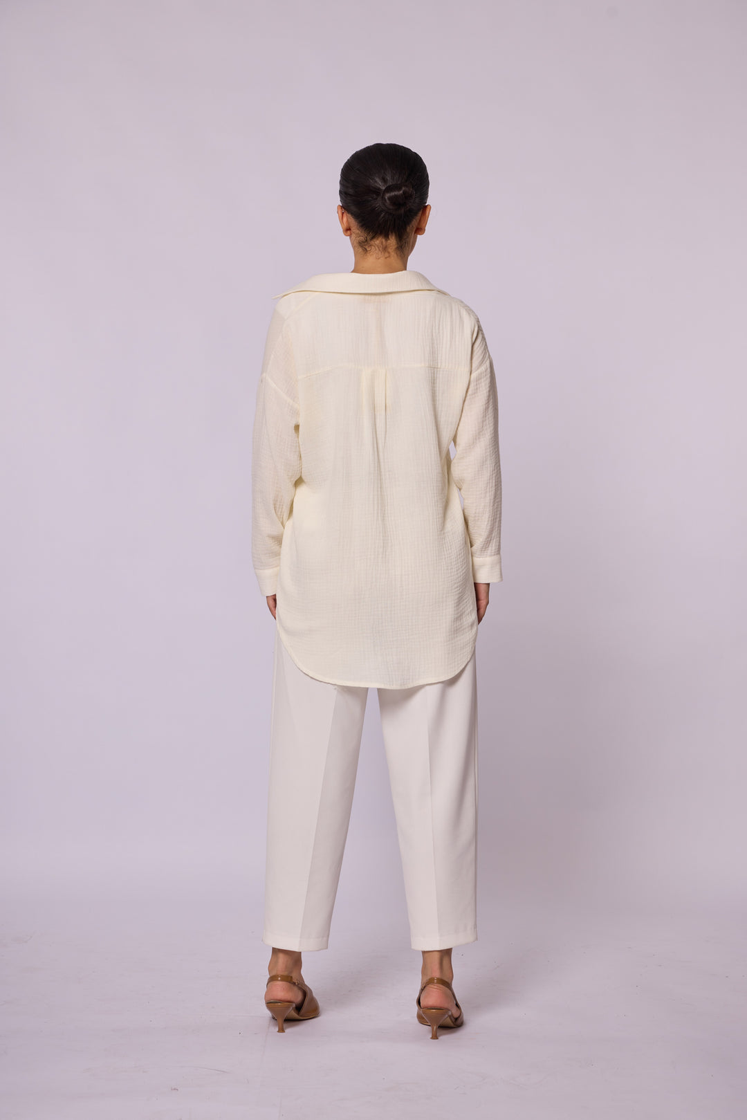 Dokulu Kumaş Oversize Gömlek Abacı Giyim