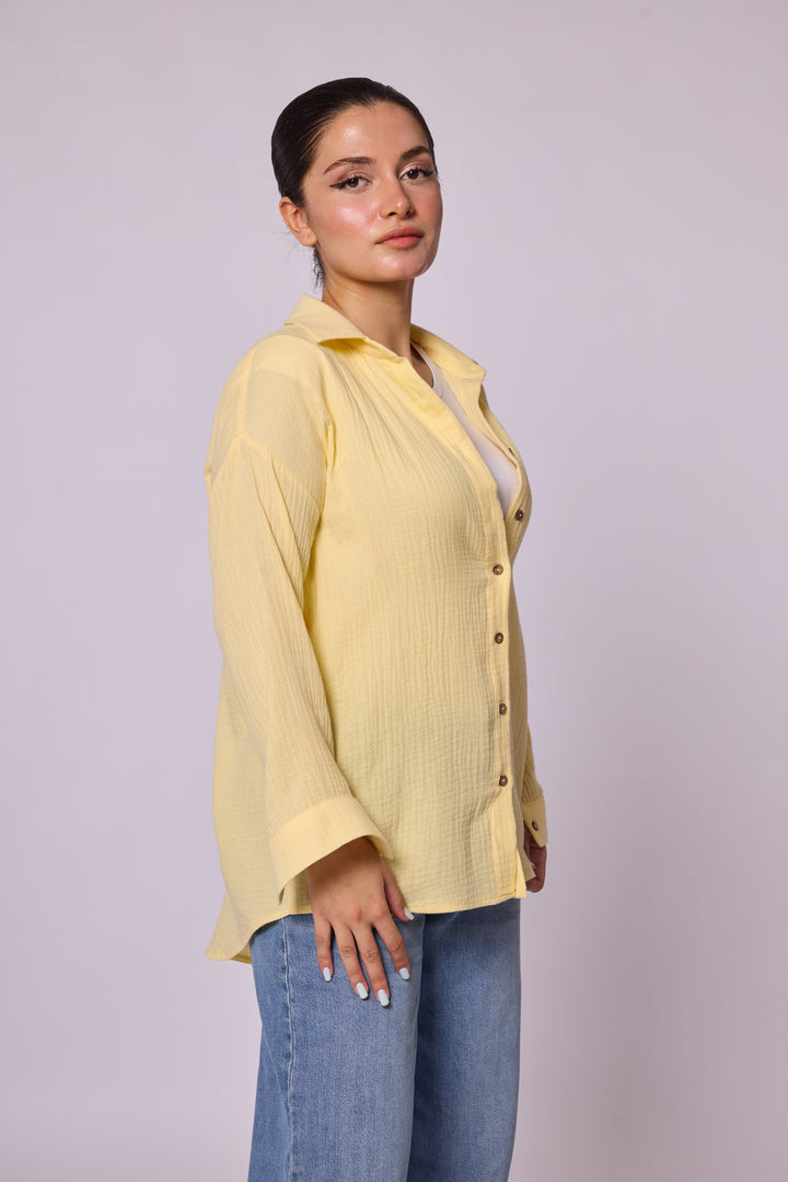 Dokulu Kumaş Oversize Gömlek Abacı Giyim