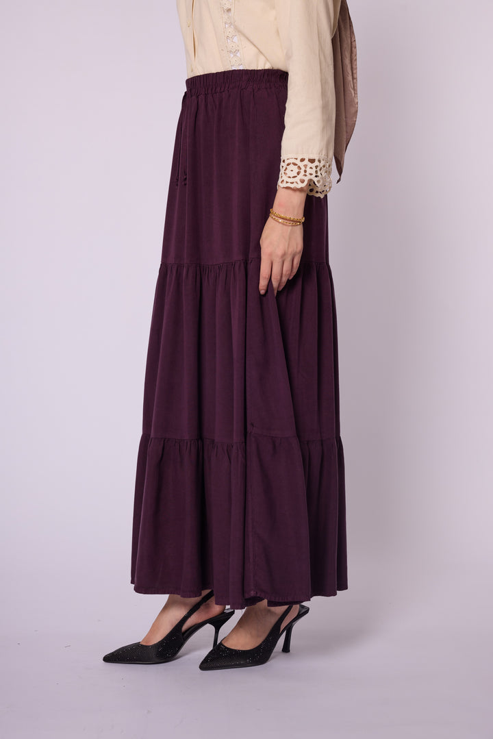 Volan Detaylı Tencel Etek