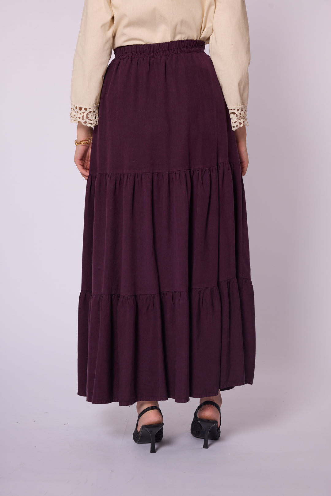 Volan Detaylı Tencel Etek
