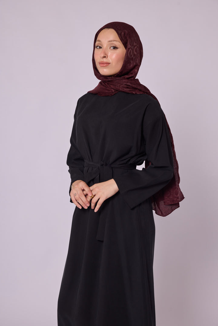 Kuşaklı Uzun Elbise