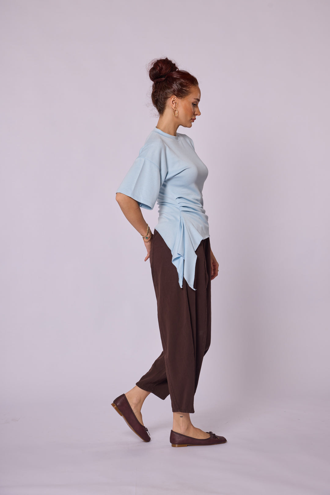 Asimetrik Drapeli Modern Bluz Abacı Giyim