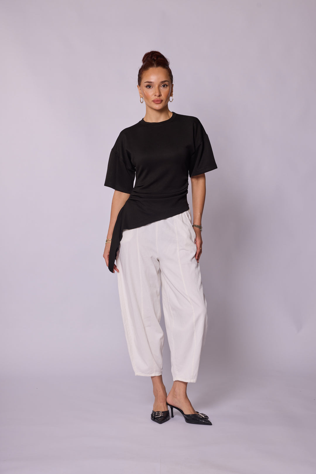 Asimetrik Drapeli Modern Bluz Abacı Giyim
