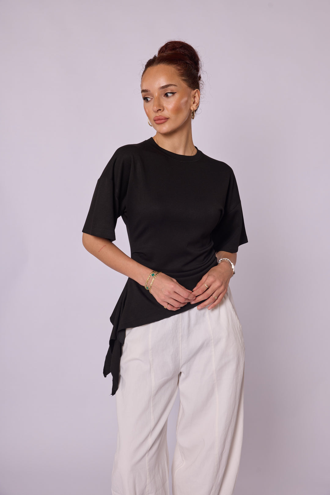 Asimetrik Drapeli Modern Bluz Abacı Giyim