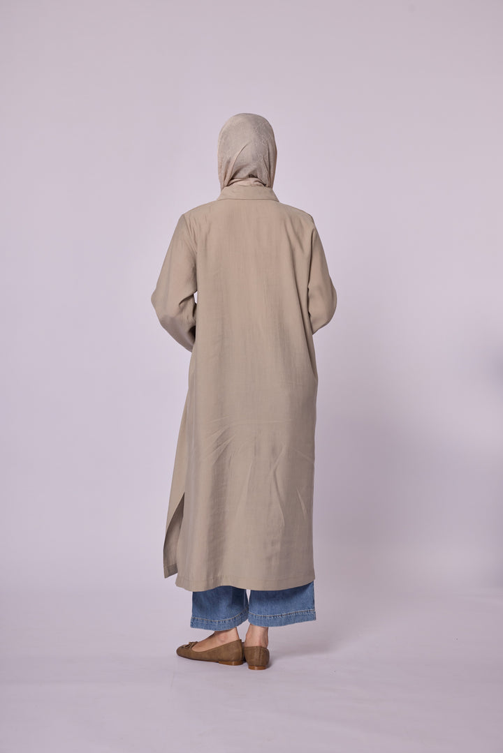 Bağlama Detaylı Uzun Koton Tunik Abacı Giyim