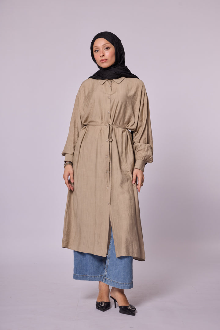 Kuşaklı Uzun Gömlek Tunik Abacı Giyim