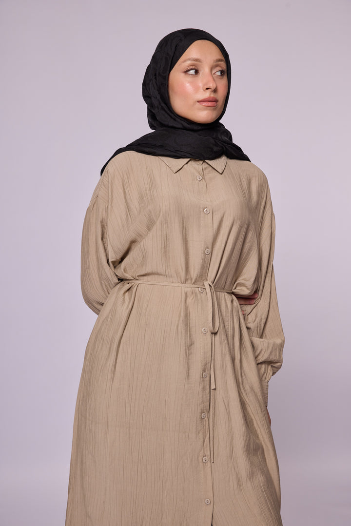 Kuşaklı Uzun Gömlek Tunik Abacı Giyim