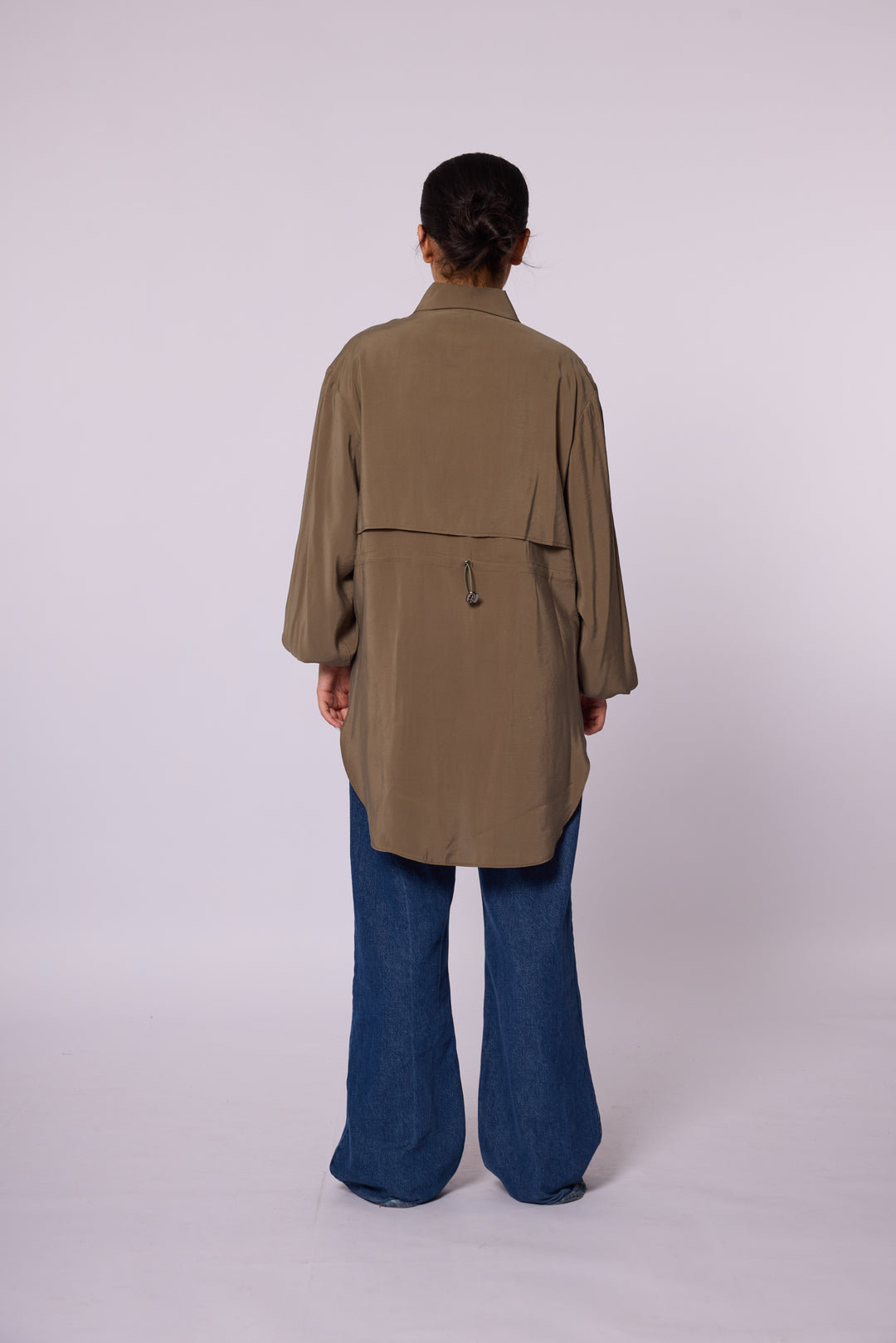Oversize Düğmeli Uzun Tunik