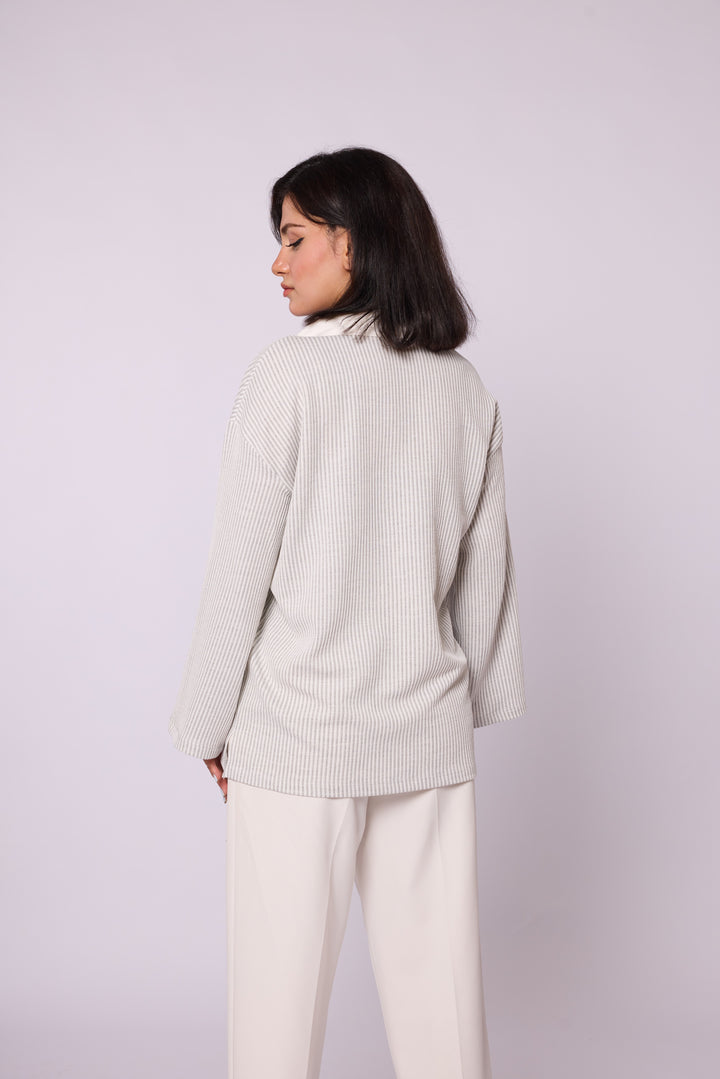 Polo Yaka Çizgili Tunik