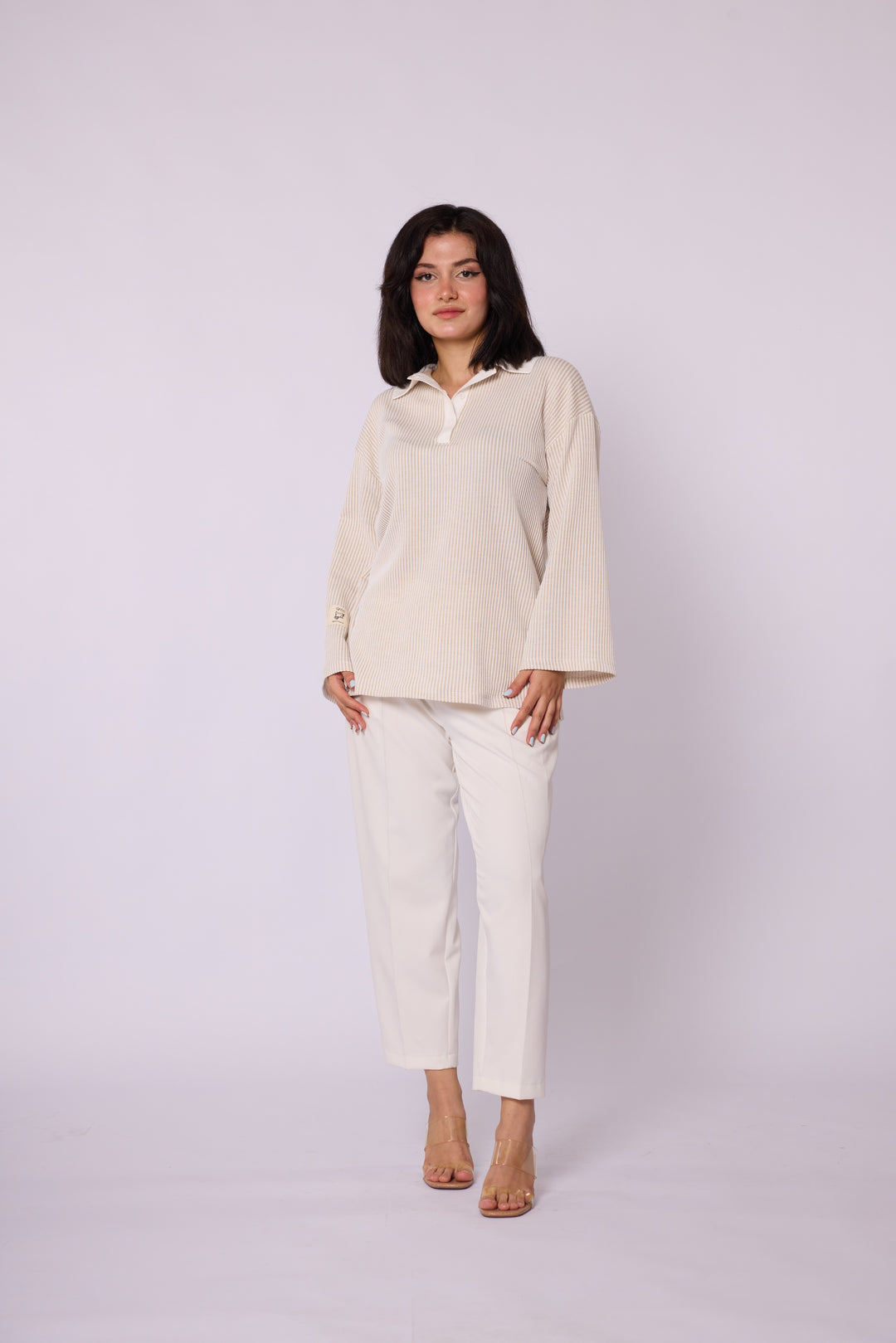 Polo Yaka Çizgili Tunik