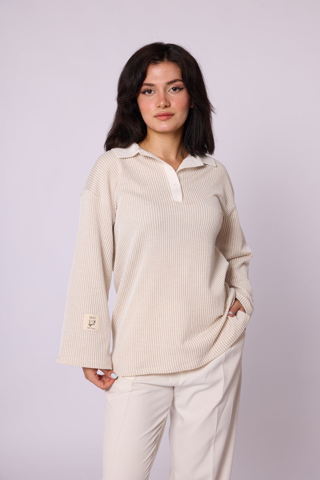 Polo Yaka Çizgili Tunik