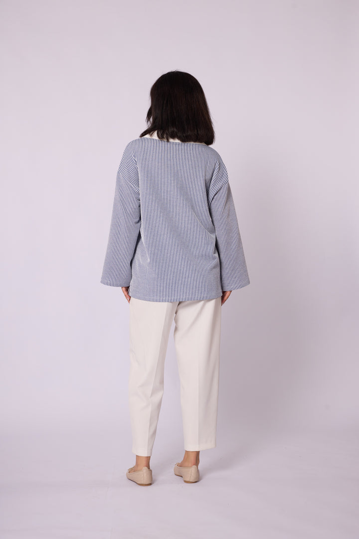 Polo Yaka Çizgili Tunik